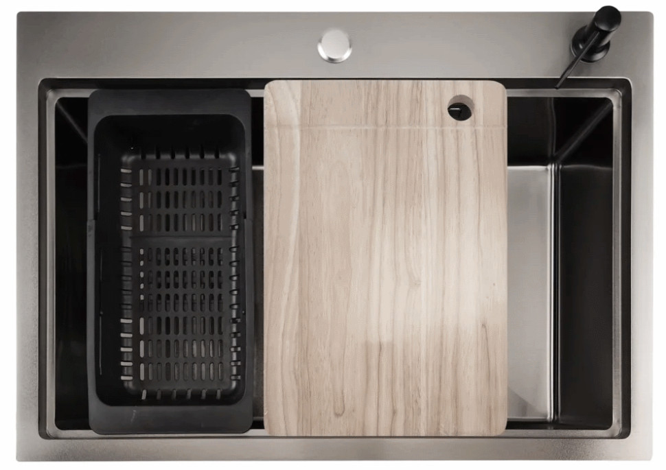 Кухонная мойка Stellar S6050NB-A (нано черный, c доской)