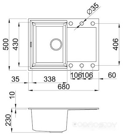 Кухонная мойка Elleci Easy 135 G52 Bianco Pietra