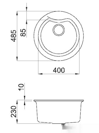 Кухонная мойка Elleci Ego Round G52 Bianco Pietra