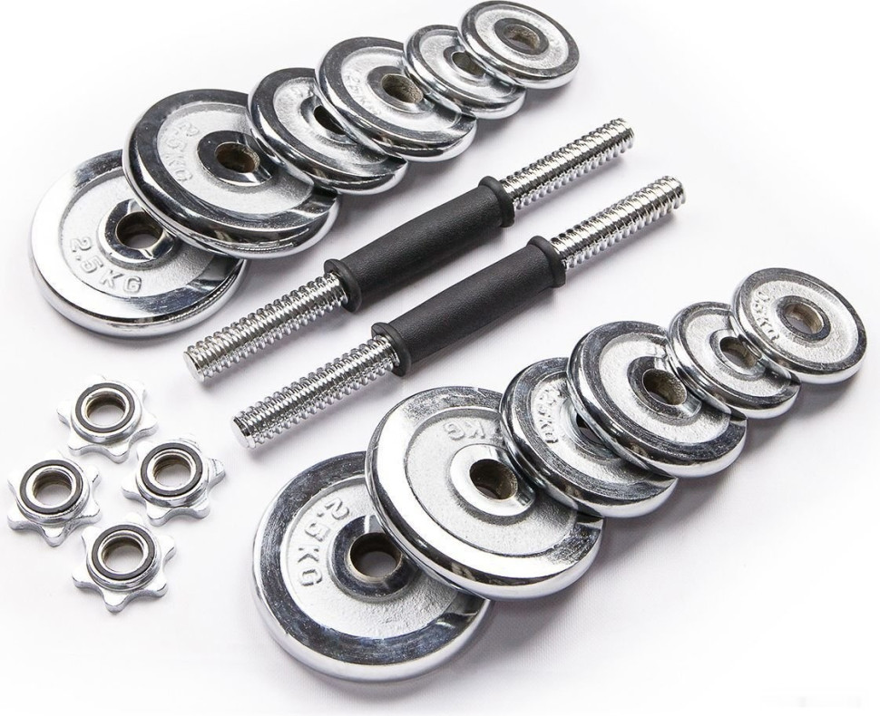 Набор гантелей Ametist хромированные в чемодане 20 кг