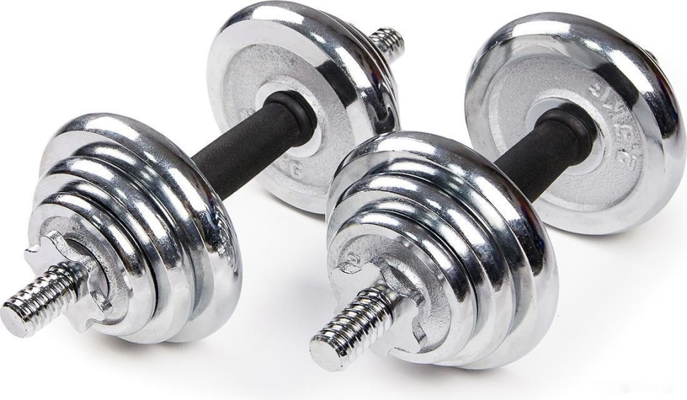 Набор гантелей Ametist хромированные в чемодане 20 кг