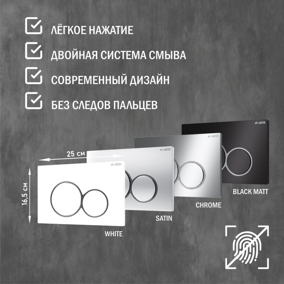 Система инсталляции Lauter 21901001 с кнопкой 219704E (черный)