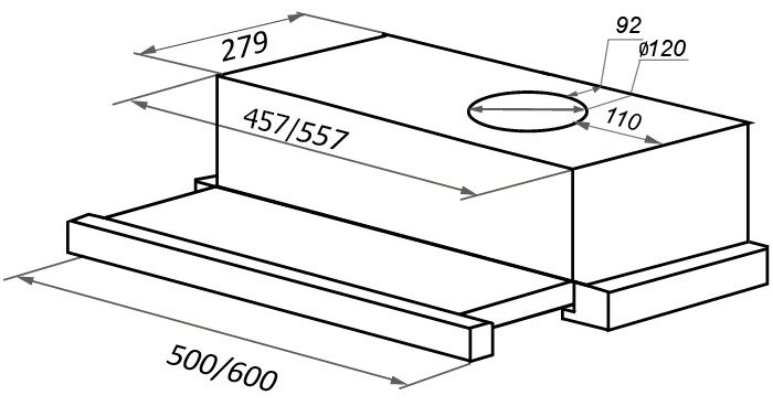 Вытяжка Maunfeld VS Light (Glass) 60 (белое стекло)