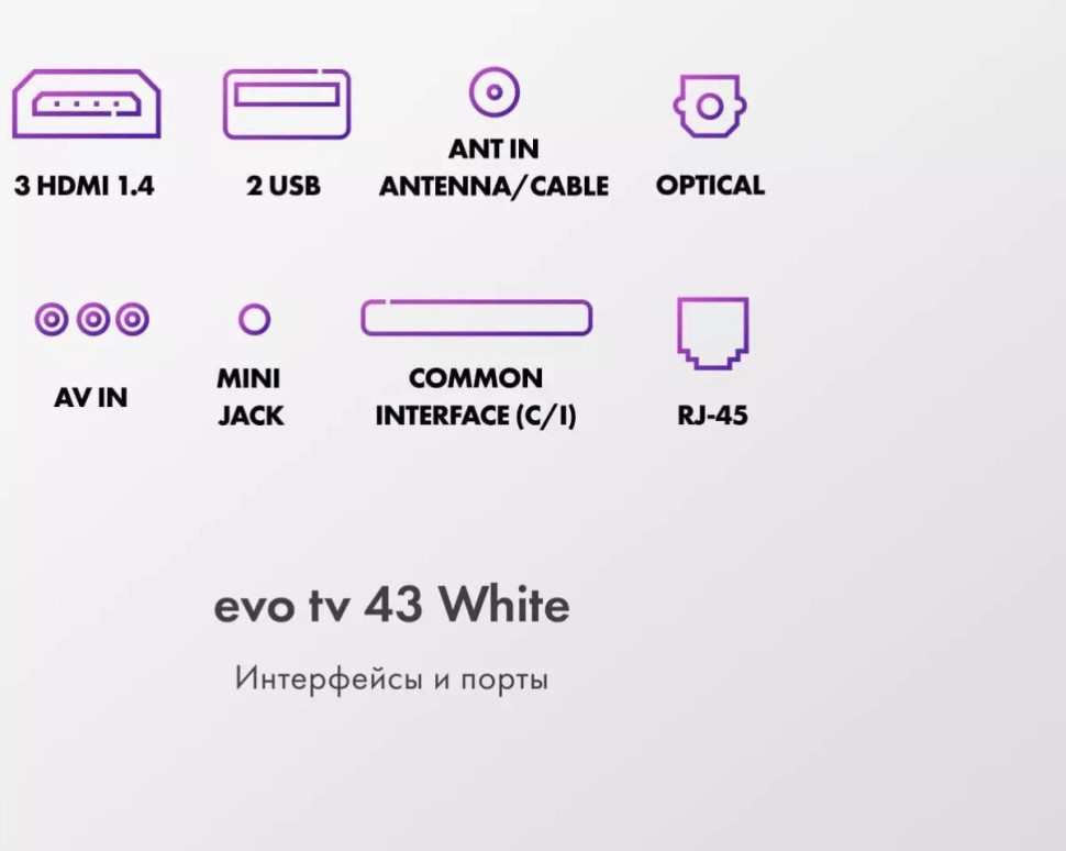 Телевизор Evo TV 43 White TD0051750RU