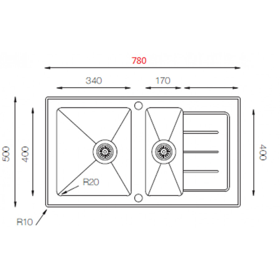 Кухонная мойка Zorg GS 7850-2 (черный)