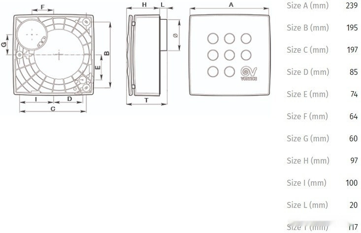 Вытяжная вентиляция Vortice Micro 100 T