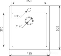 Кухонная мойка Zigmund &amp; Shtain Platz 425 (черный базальт)