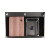 Кухонная мойка Stellar S7045NB-A (нано черный, c доской)