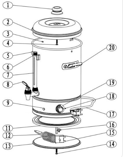 Электрический чайник Gastrorag DK-WB-10