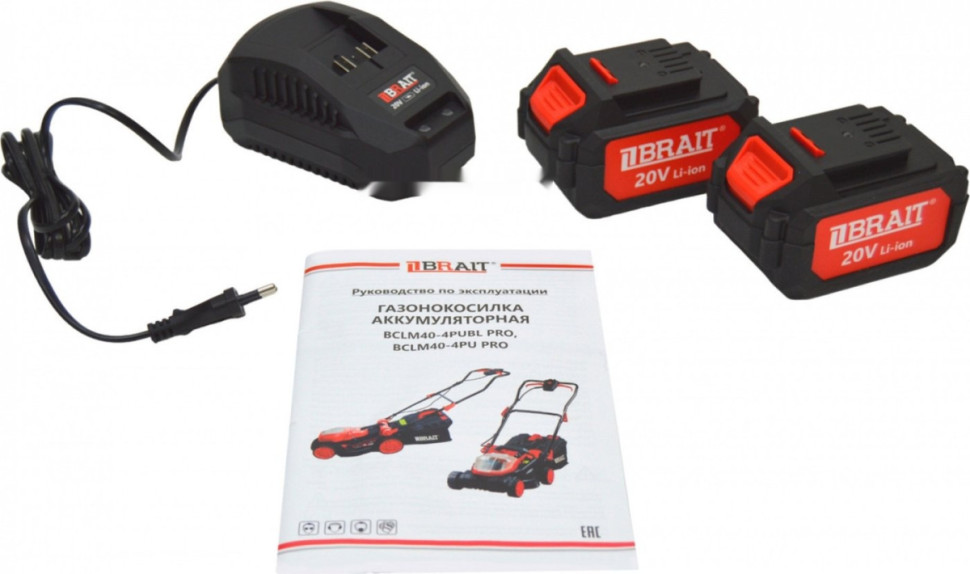 Газонокосилка Brait BCLM40-4PU PRO (с 2-мя АКБ)