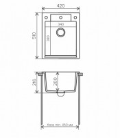 Кухонная мойка Polygran Argo-420 (черный 16)