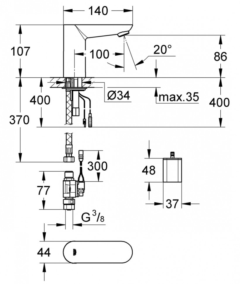 Смеситель Grohe Euroeco Cosmopolitan E 36271000