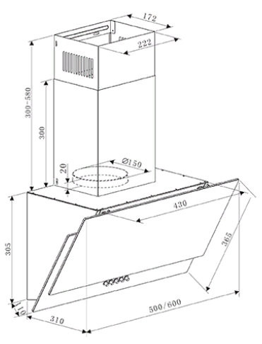Вытяжка Oasis NC-60I (A)