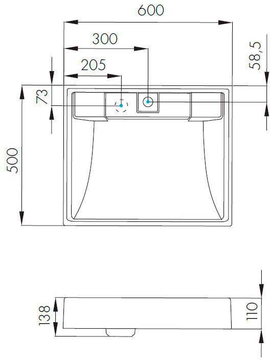 Умывальник Акватон Рейн 60 1A72103KRW010
