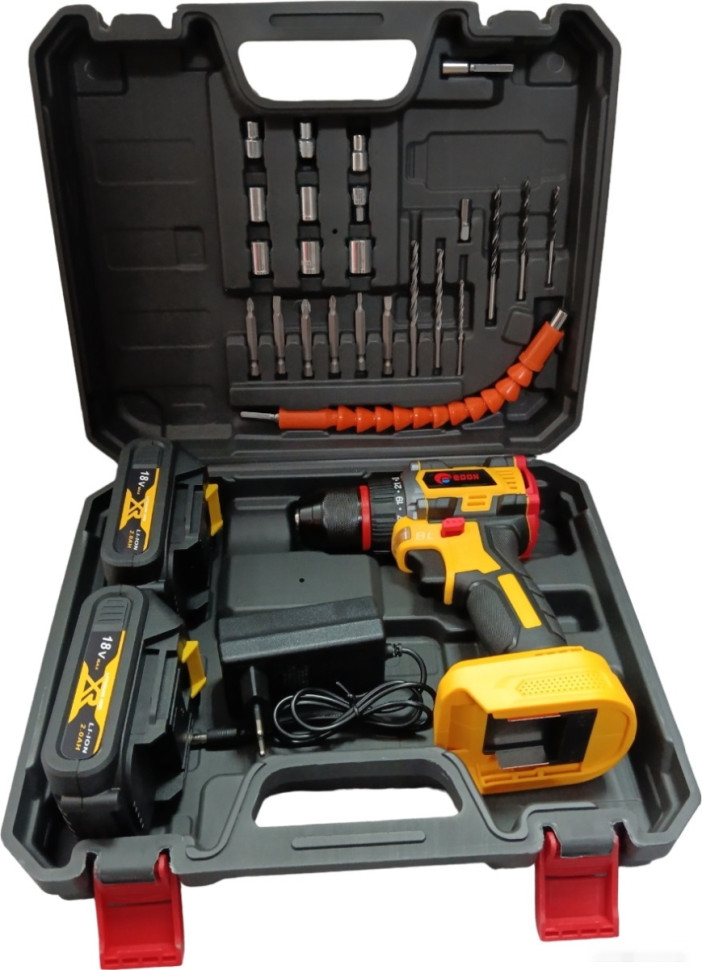 Дрель-шуруповерт Edon AD-18BL (с 2-мя АКБ, кейс, набор оснастки)