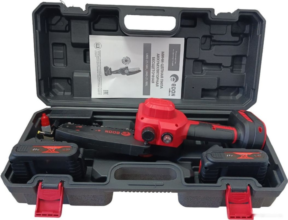 Аккумуляторная пила Edon UNS-21/8BL (с 2-мя АКБ)