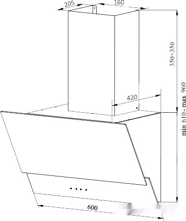 Вытяжка Germes Sarnia 60 (чёрный)