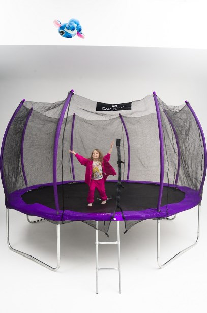 Батут Calviano Outside Master Purple 374 см - 12ft (внешняя сетка, с лестницей)