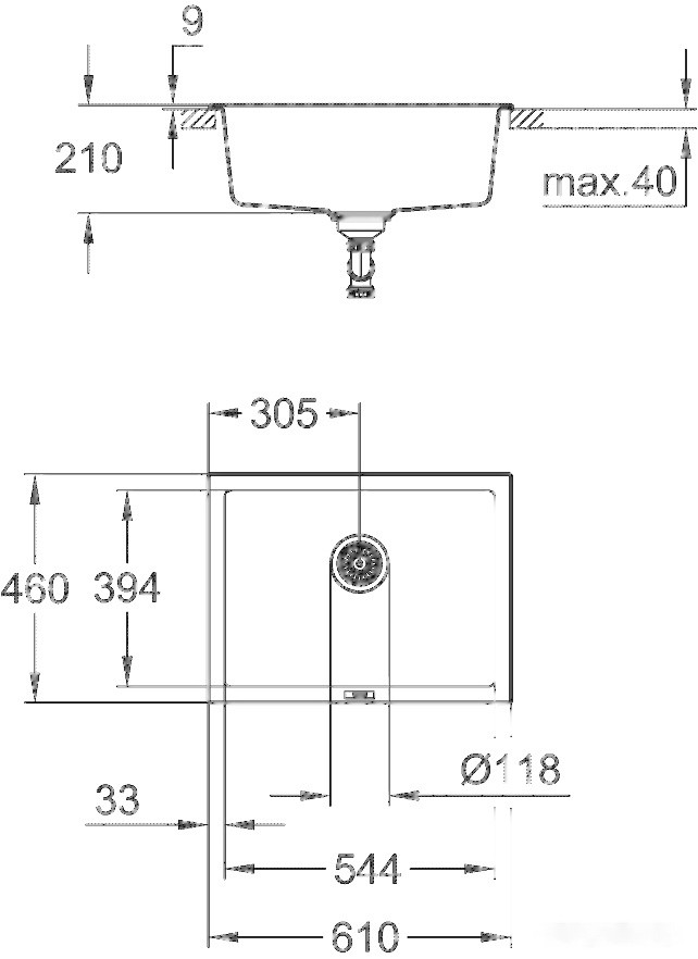 Кухонная мойка Grohe K700U 70-C 61/45.7 1.0 31655AT0 (серый гранит)