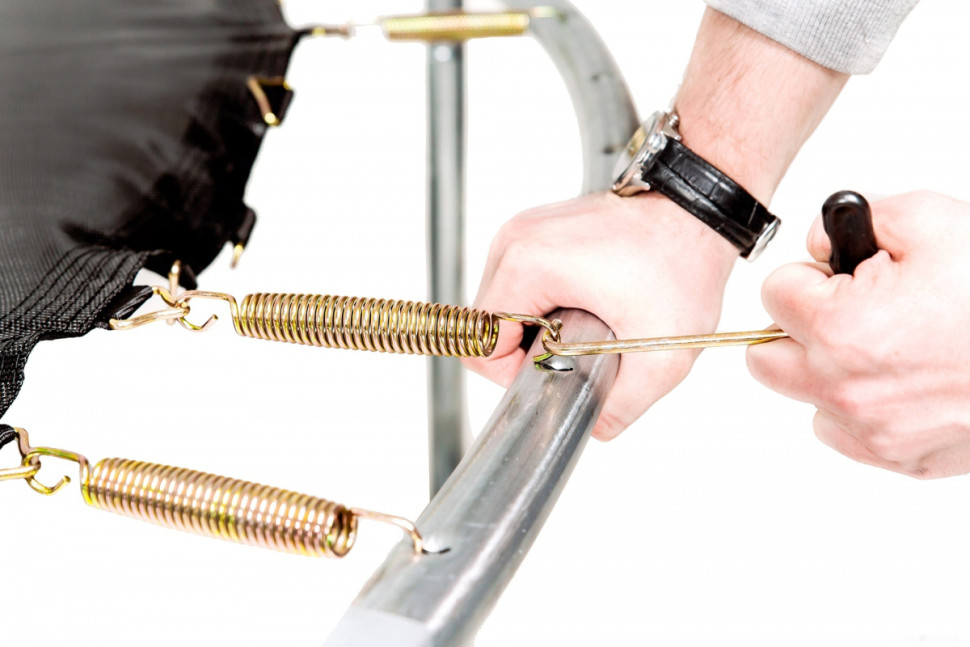 Батут GetActive Jump 10ft - 312 см складной, лестница, сетка (синий)