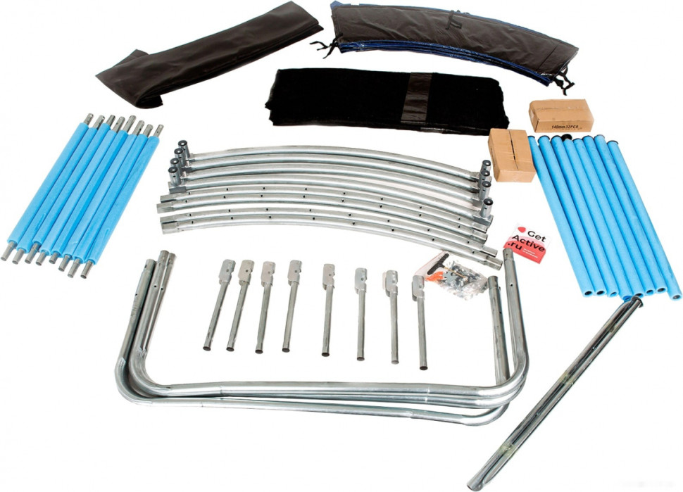 Батут GetActive Jump 10ft - 312 см складной, лестница, сетка (синий)