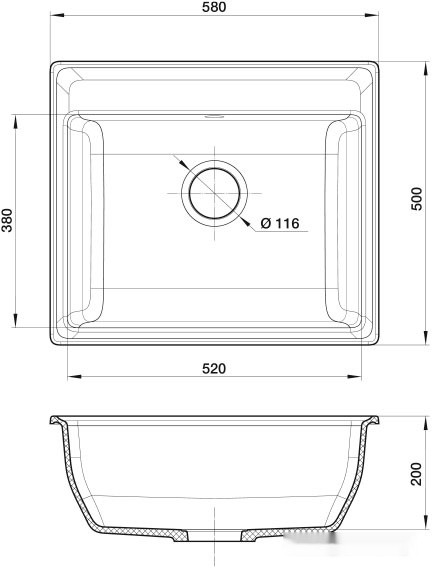 Кухонная мойка GranFest GF-V-580 (топаз)