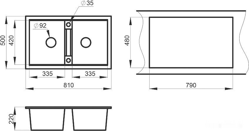 Кухонная мойка Granula GR-8101 (арктик)