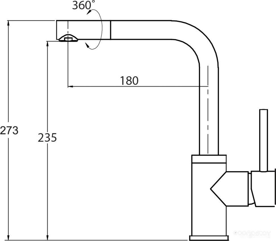 Смеситель AquaSanita Forte 5553 202 alumetallic