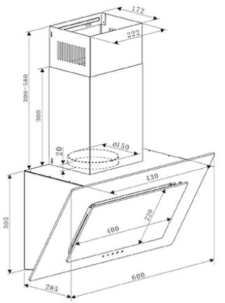 Вытяжка Oasis ND-60W (A)