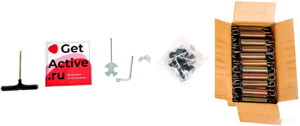 Батут GetActive Jump 14ft - 435 см лестница, сетка, кольцо (синий)