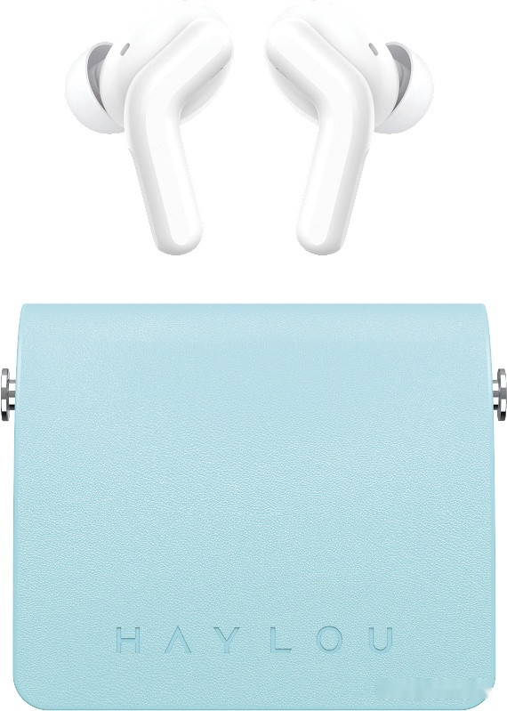 Наушники Haylou T87 Lady Bag (белый/бирюзовый, с цепочкой)