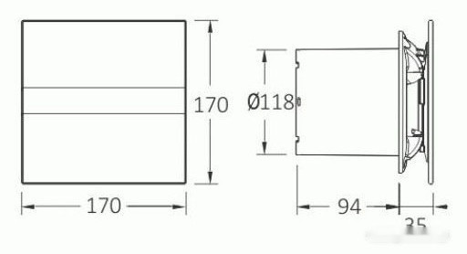 Осевой вентилятор CATA E-120 GTH