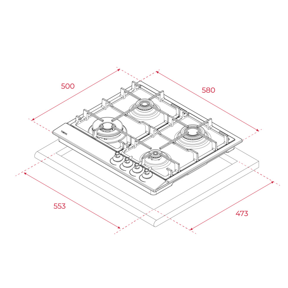 Варочная панель Teka GSC 64320 RBN Vanilla-OB
