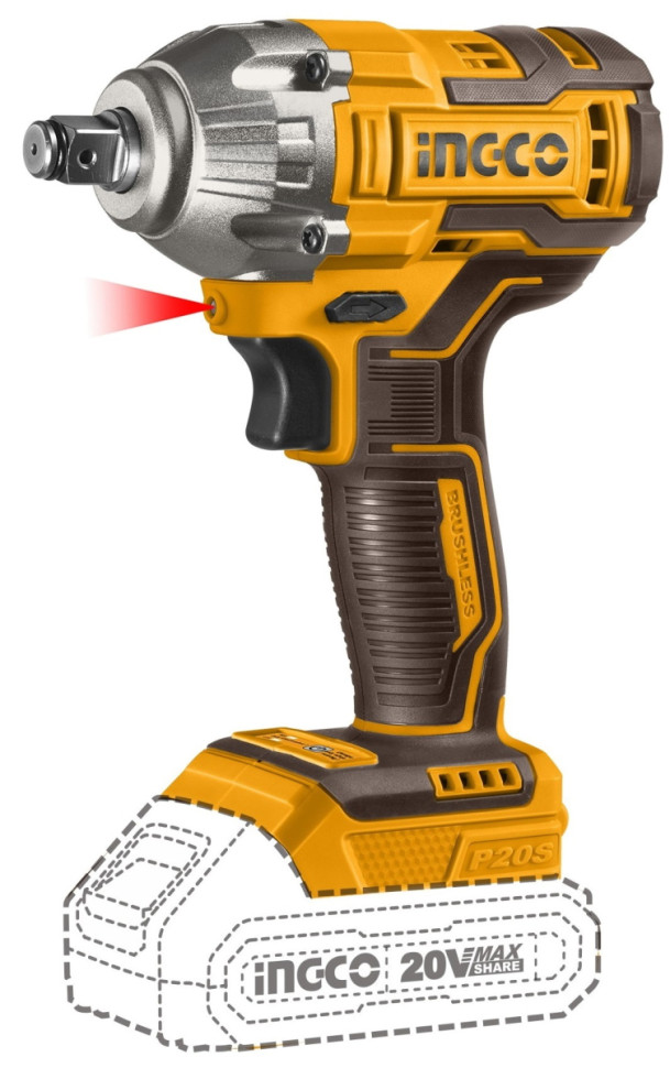 Гайковерт Ingco CIWLI2038 (с 2-мя АКБ, кейс)