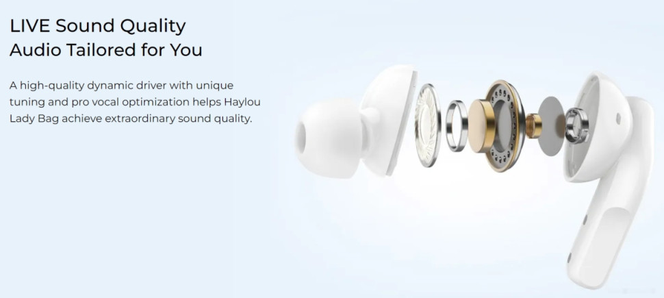 Наушники Haylou T87 Lady Bag (белый/фиолетовый, с цепочкой)