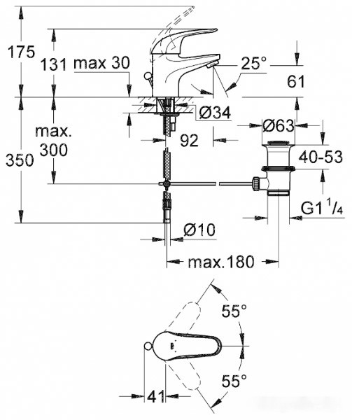 Смеситель Grohe Euroeco [32881000]