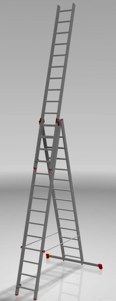 Лестница-стремянка Новая Высота NV 323 трёхсекционная профессиональная 3x14 ступеней