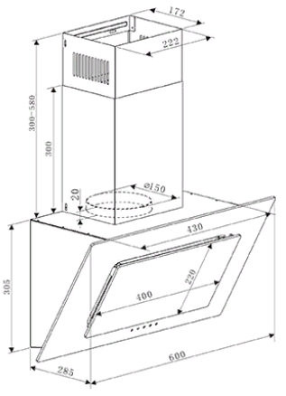 Вытяжка Oasis ND-60B (A)