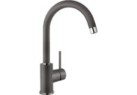Смеситель Blanco Mida (хром/гранит) темная скала