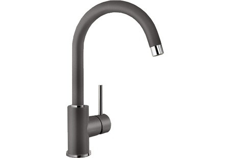 Смеситель Blanco Mida (хром/гранит) темная скала