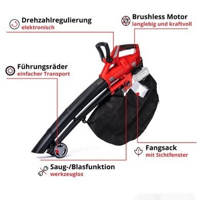 Колесная воздуходувка Einhell GE-CL 36 Li E-Solo (без АКБ)