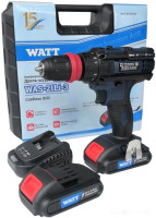 Дрель-шуруповерт Watt WAS-21Li-3 1.021.030.23 (с 2-мя АКБ, кейс)
