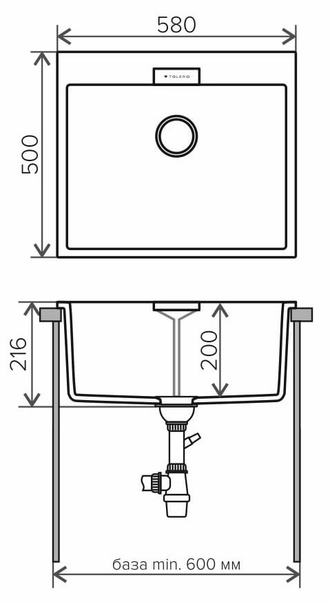 Кухонная мойка Tolero Loft TL-580 (темно-бежевый)