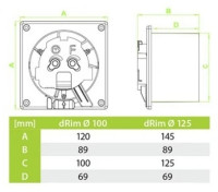 Вентилятор накладной AirRoxy dRim 125HS-C183