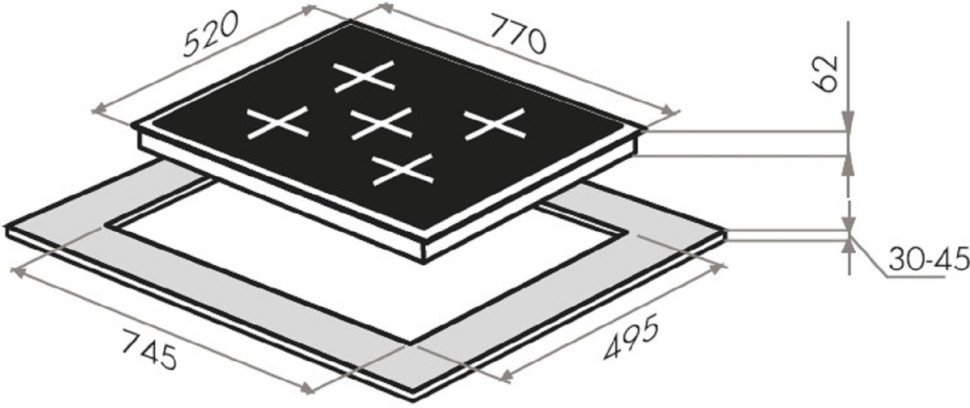Варочная панель Maunfeld EVI 775-FL2-BK