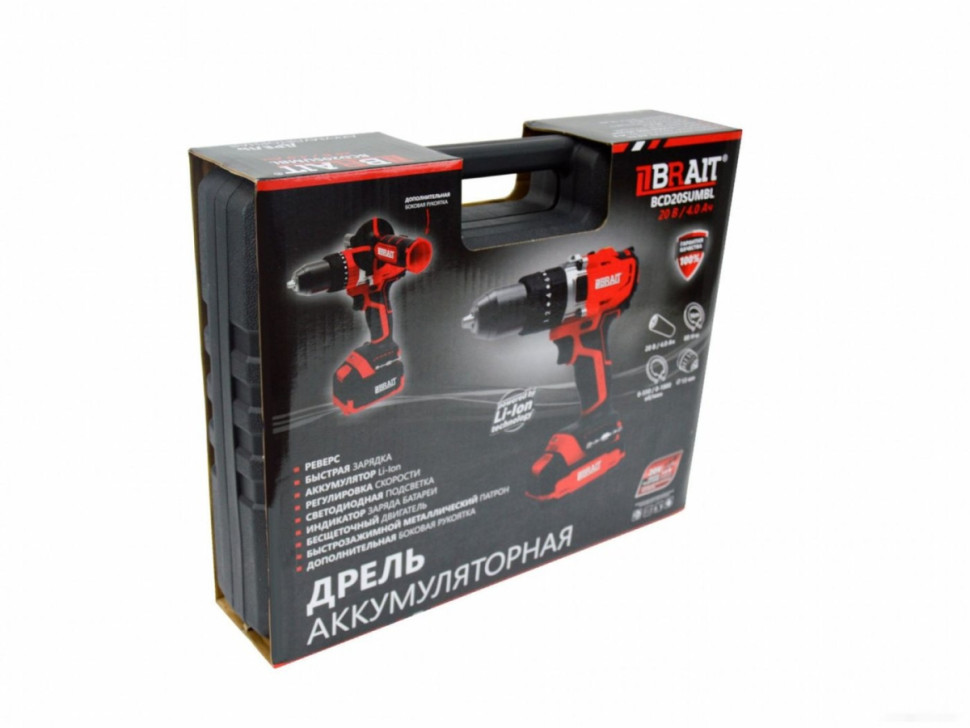 Ударная дрель-шуруповерт Brait BCD20SUMBL 21.01.131.070 (с 1-им АКБ, кейс)