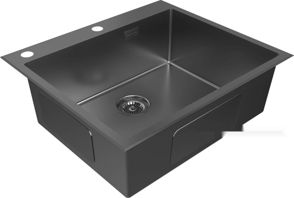 Кухонная мойка Paulmark Kroner-Edge 59 PM775951-GM (вороненая сталь)
