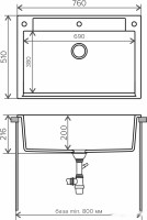Кухонная мойка Polygran Argo-760 (белый хлопок 36)