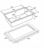 Кухонная мойка Paulmark PM217444-GM
