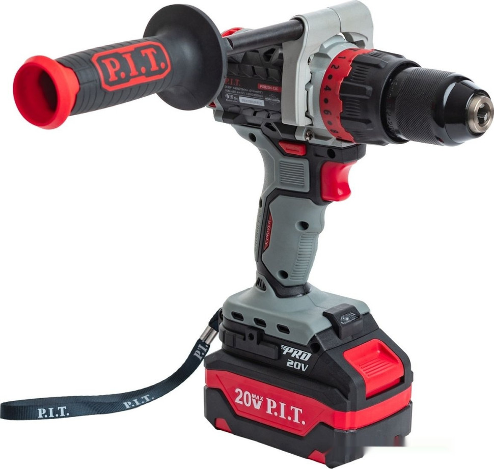 Ударная дрель-шуруповерт P.I.T. PSB20H-13C/2 (с 2-мя АКБ, кейс)
